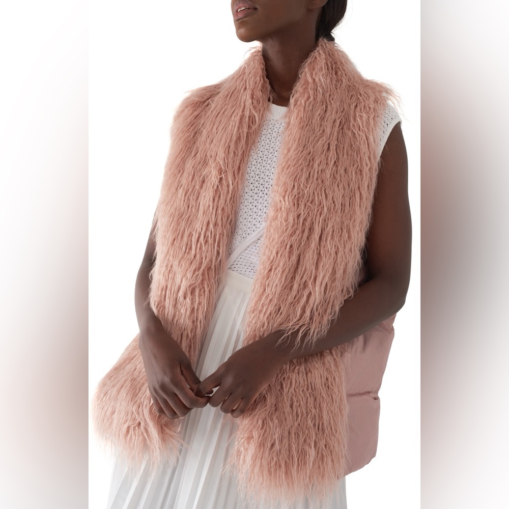 SOSKEN Marisa Minicucci Faux Fur Vest in Pink 4 (L/XL)